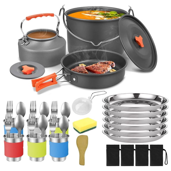 Outdoor Camping Hanging Pot Set 1.6L Portable Foldable Cookware