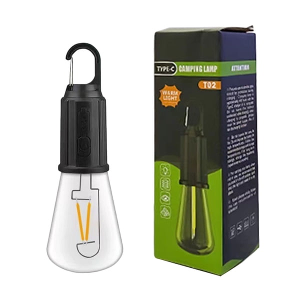 Outdoor Camping Hanging Type C Charging Bulb Light LED Bulb Home Emergency Lamp Camping Tent Lamp with Tungsten Wire