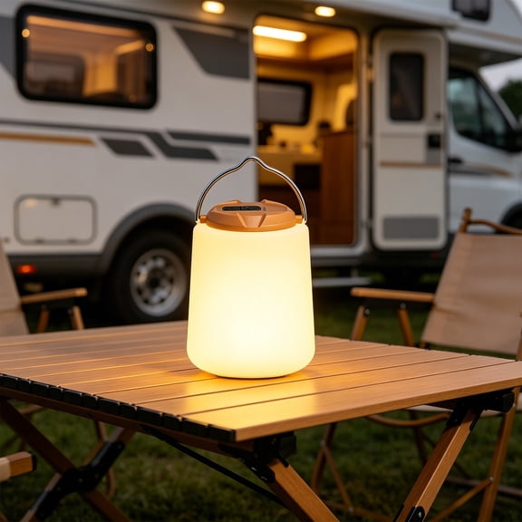 Outdoor Camping Lantern Rechargeable LED Emergency Light Soft Ambient Lamp for Tent Camping Hiking Power Outage - Portable Pocket Size Desk Light with Foldable Stand for Street Vendor Stall Home Use