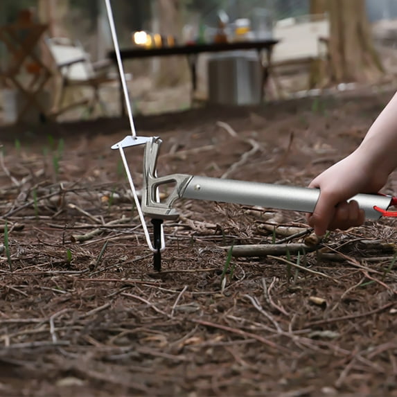 Outdoor Camping Nail Puller Tool - Stainless Steel Ground Stake Remover with Aluminum Alloy Handle, Multifunctional Tent Peg Extractor for Camping, Hiking, Backpacking (5 Colors)