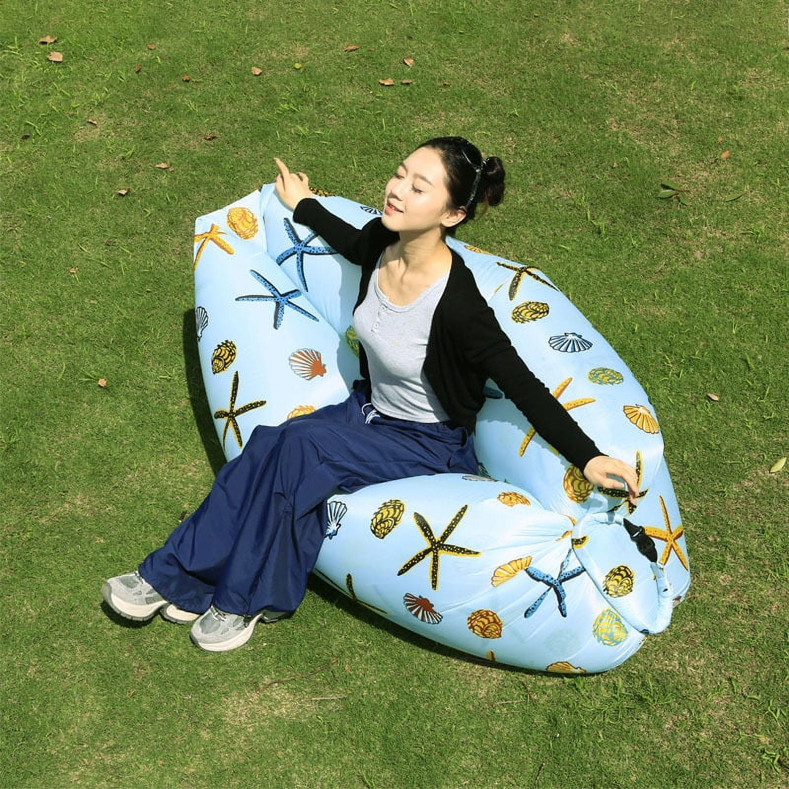 Outdoor Camping Portable Lazy Water Beach Grass Park Air Bed Sand