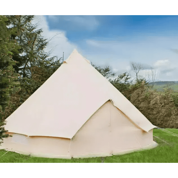 Outdoor Camping Pyramid Indian Tent 5M Oversized Waterproof Heavy-Duty Oxford Fabric Luxury Glamping Tent for Family Trips, Friends Gatherings, Parties & Picnics