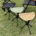 thumbnail image 1 of Outdoor Camping Rotating Folding Chair, Aluminum Alloy Triangular Stool with Rotating Seat Function, Lightweight Portable for Hiking Fishing BBQ Picnic Tailgating Multi-Activity Chair, Khaki, 1 of 2