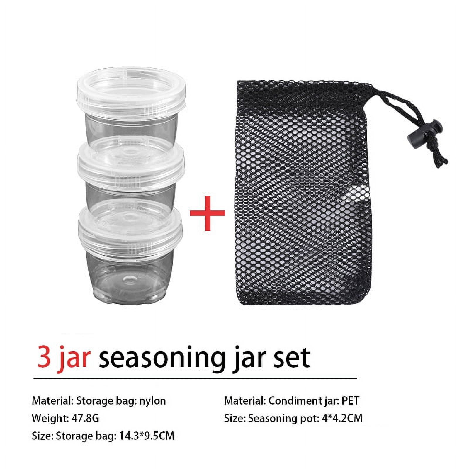 Outdoor Camping Spice Kit Portable Travel Clear Condiment Cup Box Set Picnic Spice Holder