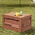 thumbnail image 1 of Outdoor Camping Storage Box with Side Door - Foldable Plastic Storage Box for Vehicle Trunk and Outdoor Use - Compact, Durable Organizer with Wooden Top, 1 of 6