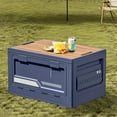thumbnail image 1 of Outdoor Camping Storage Box with Side Door - Foldable Plastic Storage Box for Vehicle Trunk and Outdoor Use - Compact, Durable Organizer with Wooden Top, 1 of 6