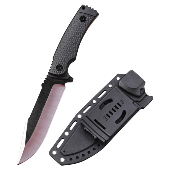 Outdoor Camping Survival Knife, High Hardness Portable Stainless Steel Pocket Tool for Wilderness Rescue, Hiking, Hunting and Emergency EDC Use, Black