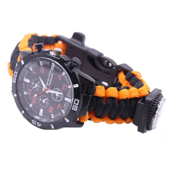Outdoor Camping Survival Watch Multi-functional Bracelet Compass Rescue Rope Whistle Paracord Bracelet Tools Kit