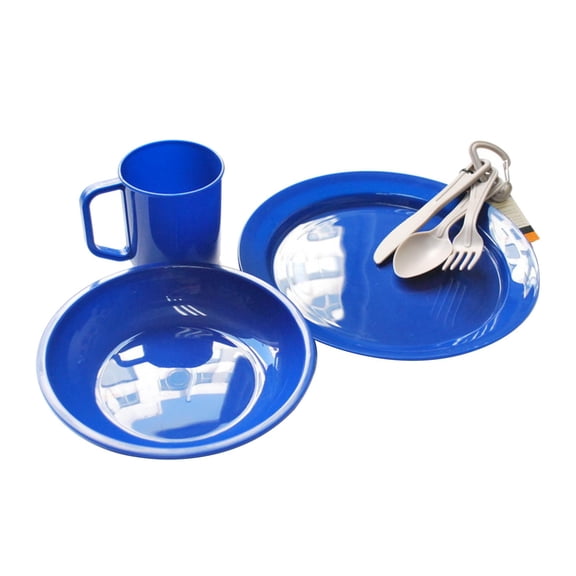 Outdoor Camping Tableware Set W/ Carry Bag Plate Bowl Cup Mug Cooking Supplies for Travel Hiking Picnic Backpacking Survival