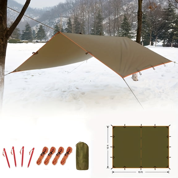 Outdoor Camping Tarp Canopy for Backpacking with UV Protection, Portable and Foldable Shelter for Garden, Hiking, and Survival Adventures