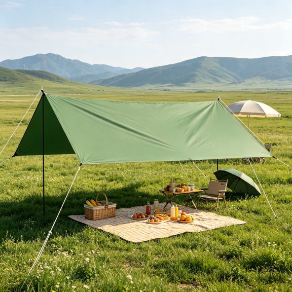 Outdoor Camping Tarp Triangle Sun Shade Canopy Waterproof UV Block Lightweight Portable Sun Shelter for Patio Garden Beach Backyard