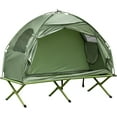 Outdoor Camping Tent & Cot Set, Easy Setup, Wind Protection, Elevated