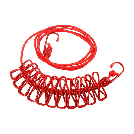 Outdoor Camping Travel Home Retractable Clothesline With Clips Clothesline Portable Windproof Non-slip Drying Rope 12 Clips