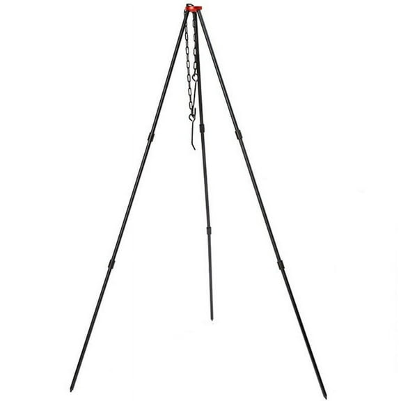 Outdoor Camping Tripod Hanging Rack Picnic Barbecue Bracket Black Silver