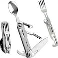 thumbnail image 1 of Outdoor Camping Utensil Set1PC,Detachable Knife Fork Spoon Combo43.31x12.99x12.99in,Stainless Steel Compact Multi-Tool for Hiking Picnics(Sliver), 1 of 9