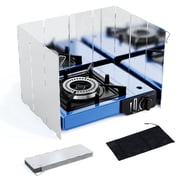 Outdoor Camping Stove Windscreen,10 Plates Aluminum Stove Windshield,Lightweight,foldable,portable with Drawstring Bag,silver Suitable for picnics in the park