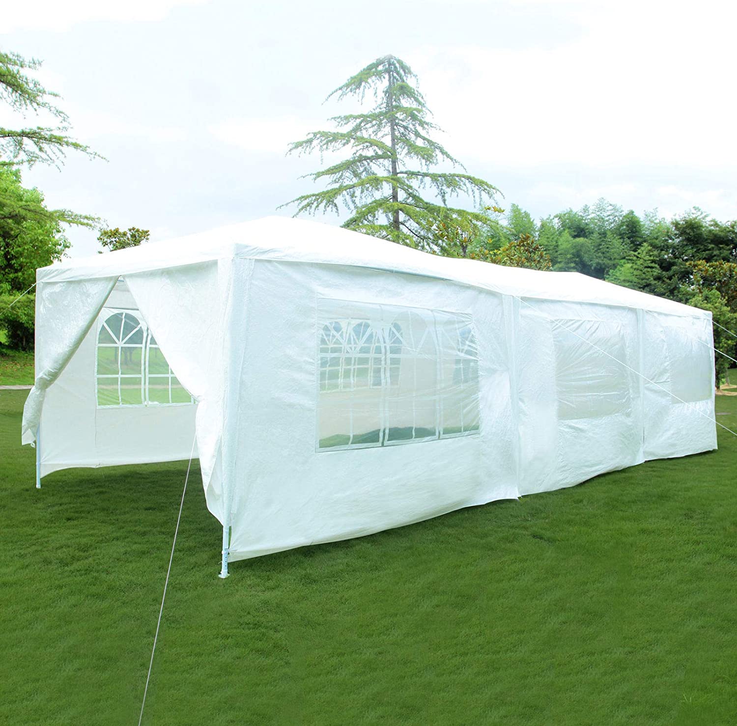 Outdoor Canopy Party Wedding Tent White Gazebo Pavilion w/8 Side Walls ...