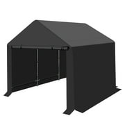 Outdoor Canopy Storage Shed, 10x10 ft All-season Shelter Logic Portable Garage Anti-UV Windproof Tent w/ Steel Frame, 2 Rollup Zipper Doors&Vent for Patio, Lawn can Store Motorcycle, Garden Tools
