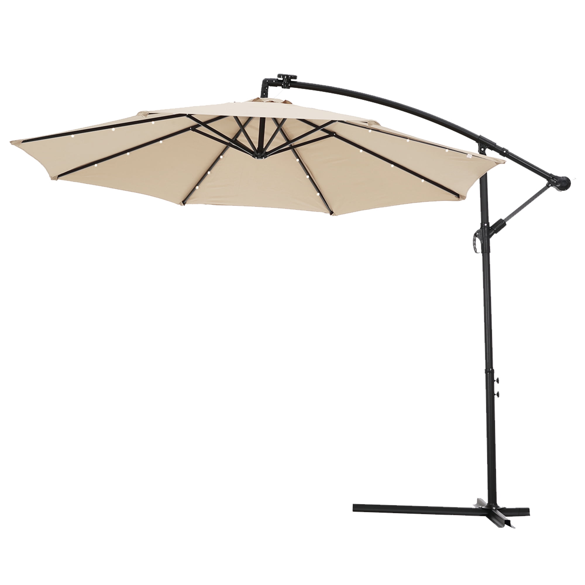 Outdoor Cantilever Market Umbrella, 10ft Offset Hanging Umbrella with