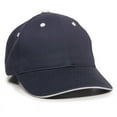 thumbnail image 1 of Outdoor Cap 00045727467491 Brushed Twill Sandwich Visor Cap, Navy & White - One Size, 1 of 9
