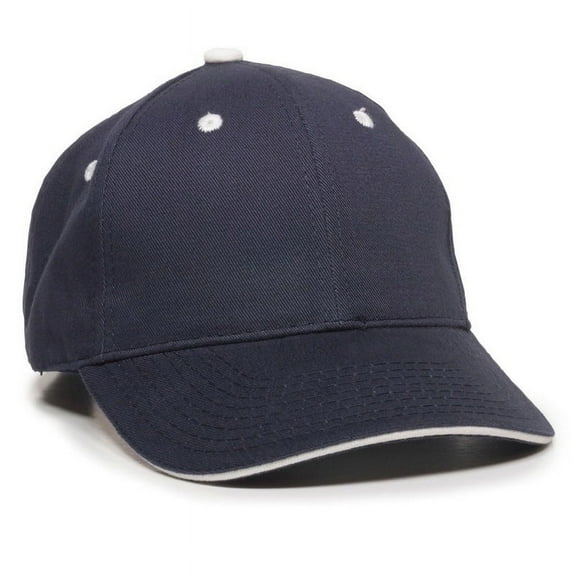 Outdoor Cap 00045727467491 Brushed Twill Sandwich Visor Cap, Navy & White - One Size