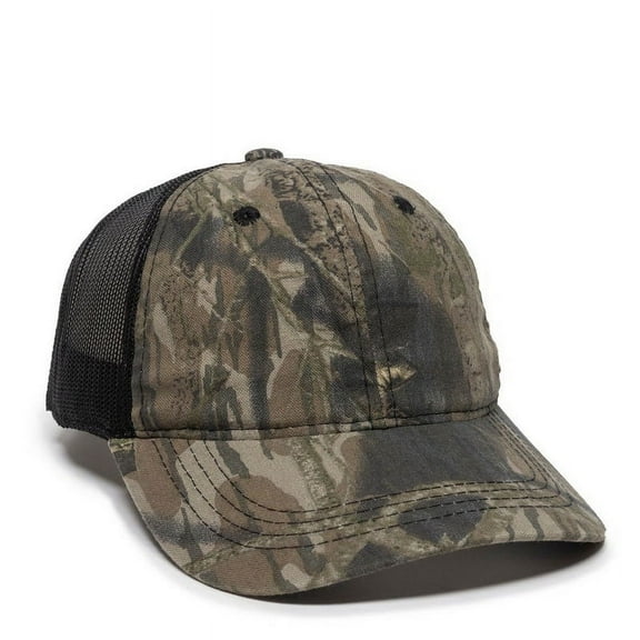 Outdoor Cap 430PC Washed Camo with Mesh Back-Original Mossy Oak Break-Up /Black