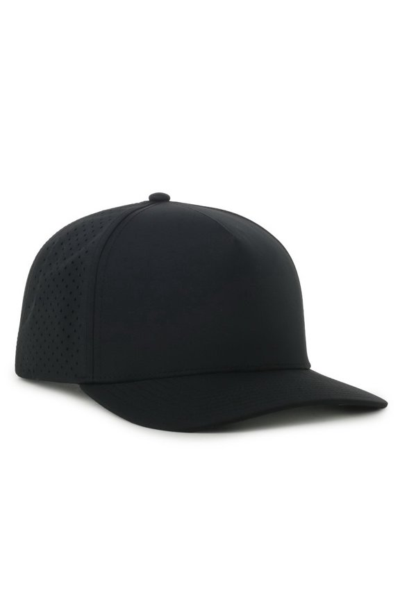 AR-200 Recycled Polyester Spandex Blend Fabric Cap-Black