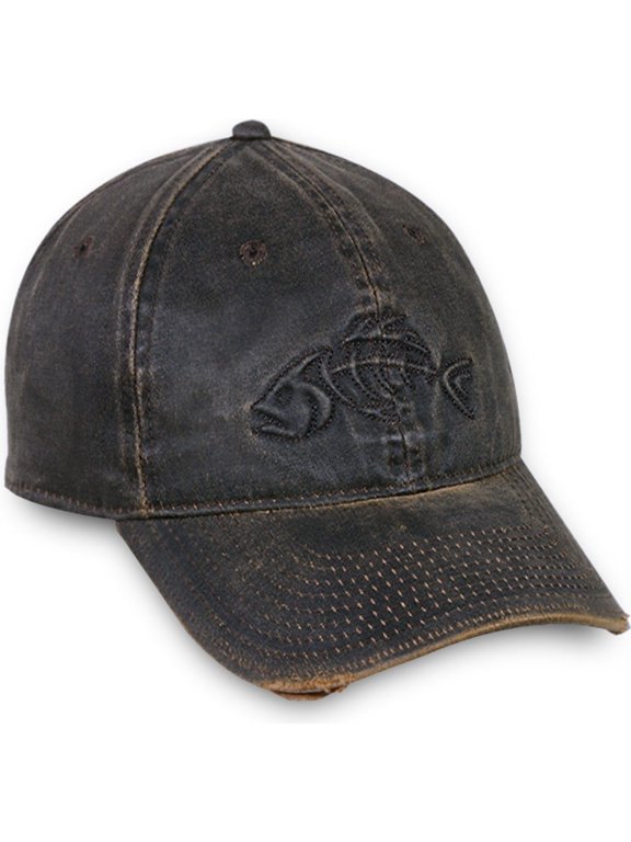 Adjustable Closure Bonefish Weathered Cotton Cap, Dark Brown