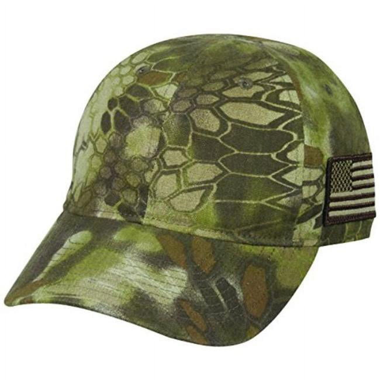 American Flag Camo Cap - Realtree Edge Cotton Twill Outdoor Hat With Leather Patch & Snap Back