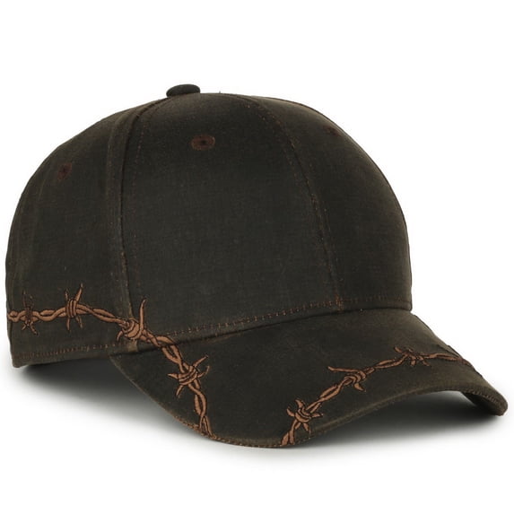 Outdoor Cap BRB-605 Barbed-Wire Embroidery Solid Back Cap-Brown