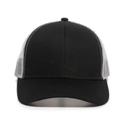 Outdoor Cap Blank Trucker Hat – Low Profile Structured Cotton Baseball Cap with Mesh Back, Adjustable Snapback, One Size, Black/White