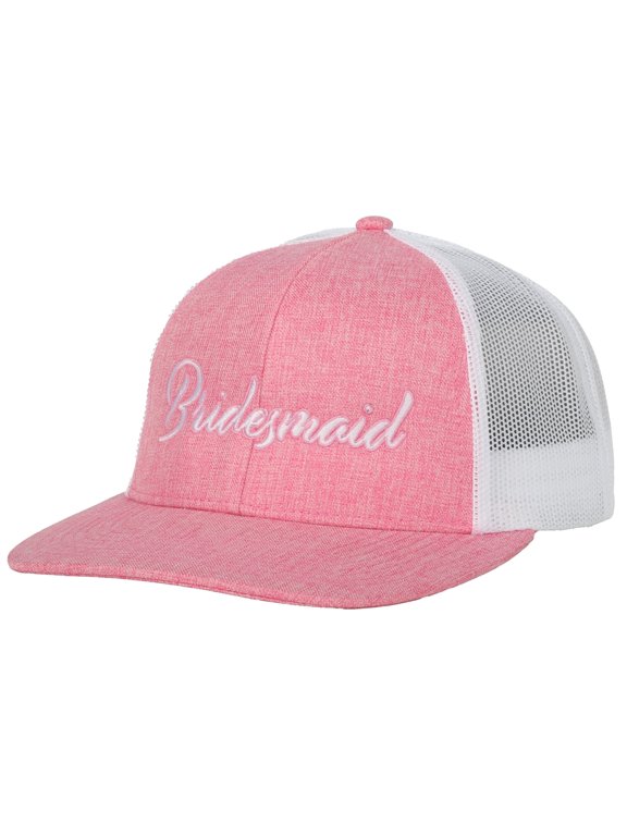 Bridesmaid Trucker Hat – Pink & White Snapback