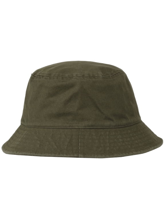 Bucket Hat – Unstructured Washed Cotton Sun Hat, One Size Fits Most, Olive Green