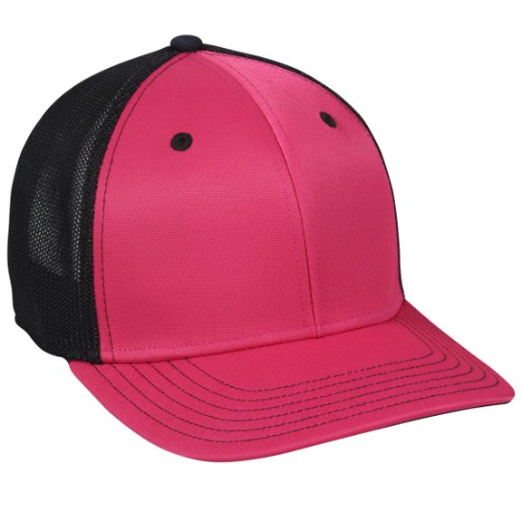 Outdoor Cap CT120M Extra-flexible Slight Pre-curved Visor Cap-Fuchsia/Black-S/M