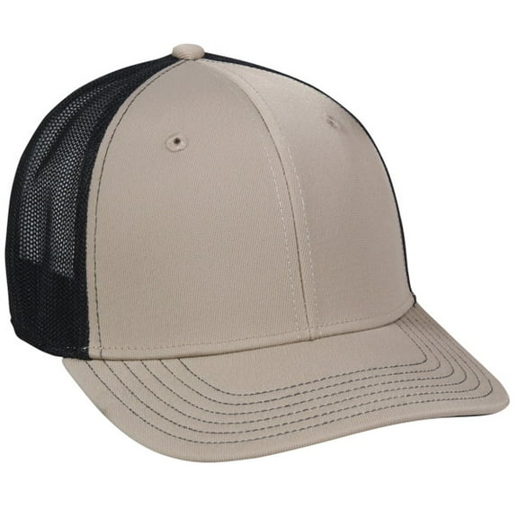 Outdoor Cap CT120M Extra-flexible Slight Pre-curved Visor Cap-Khaki/Black-L/XL