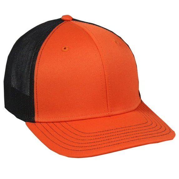 Outdoor Cap CT120M Extra-flexible Slight Pre-curved Visor Cap-Orange/Black-S/M