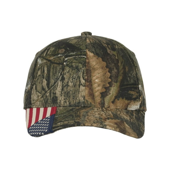 Outdoor Cap Camo with Flag Visor Cap