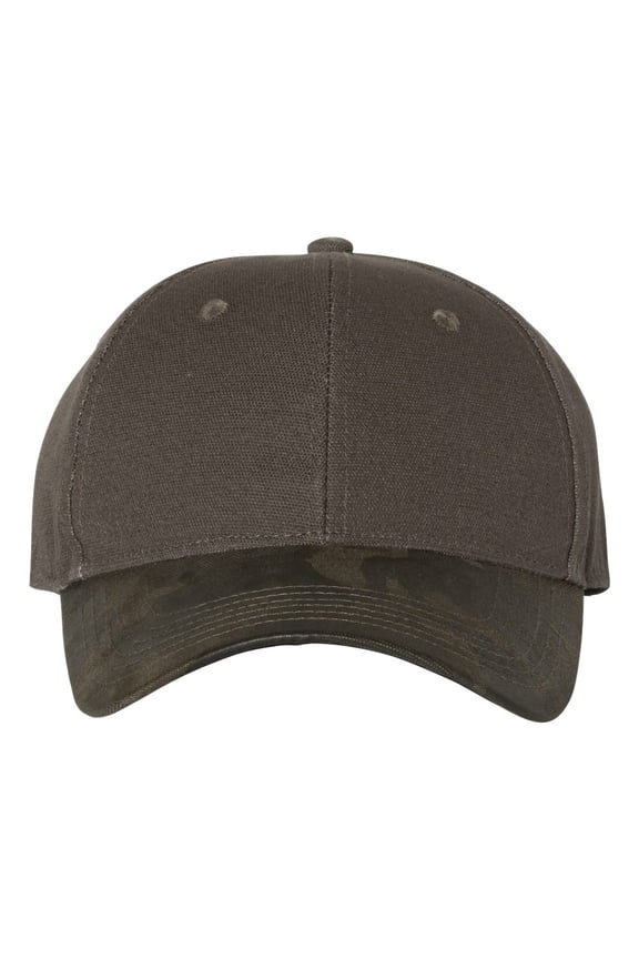 - Canvas Crown with Weathered Camo Visor Cap - GHP100