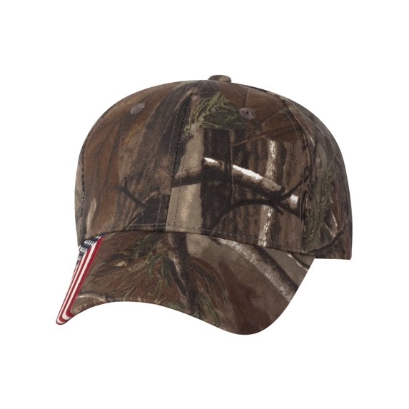 Outdoor Cap - Cap with American Flag on Visor (One Size)