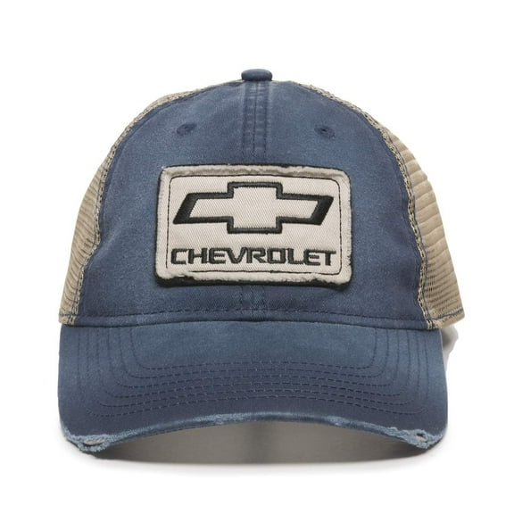 Outdoor Cap Chevrolet Cotton Twill Hat Mesh/Snap Back - Navy/Khaki - GEN15A