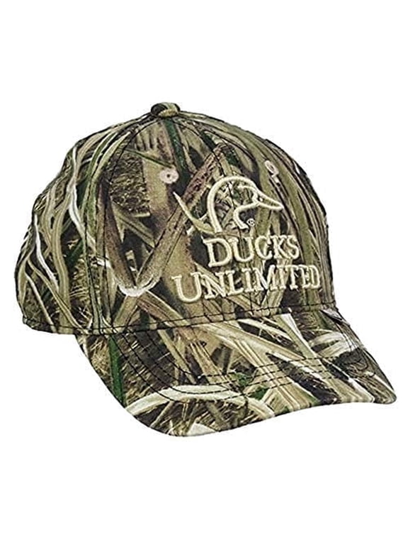 Youth Ducks Unlimited Camo Hat – Mid Profile Structured Hunting Cap with Embroidered Logo, Adjustable