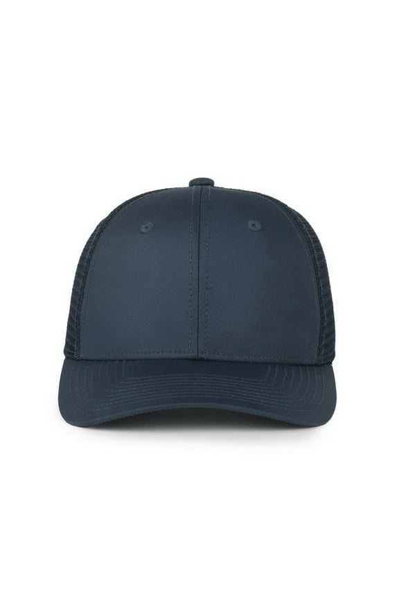 FLX672M-E Structured Pro Round Crown Cap, 100% recycled RPE visor-Navy/Navy