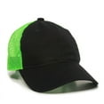 thumbnail image 1 of Outdoor Cap FWT-130 Heavy Garment Washed, Mesh Back-Black/Neon Green-Adult, 1 of 8