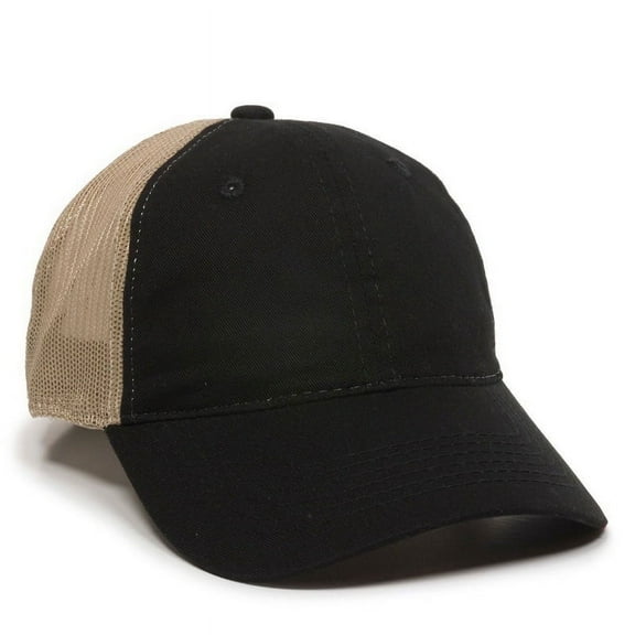 Outdoor Cap FWT-130 Heavy Garment Washed, Mesh Back-Black/Tan-Adult