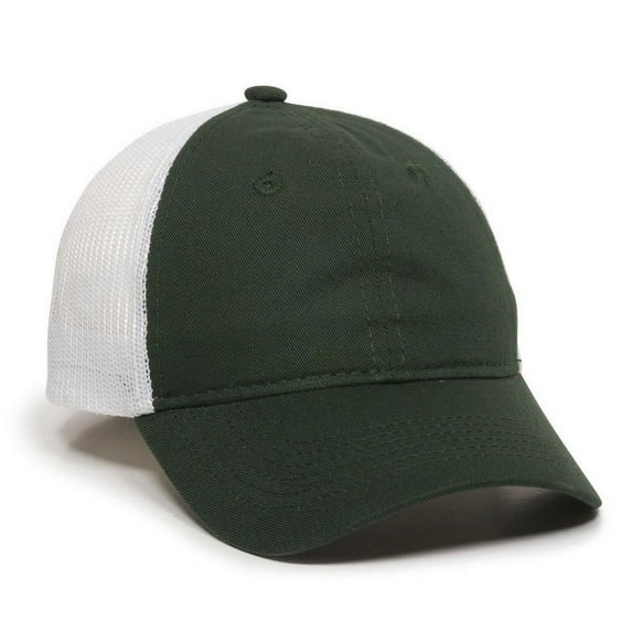 Outdoor Cap FWT-130 Heavy Garment Washed, Mesh Back-Dark Green/White-Youth