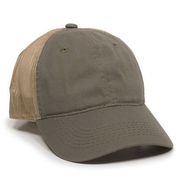 Outdoor Cap FWT-130 Heavy Garment Washed, Mesh Back, Olive/Tan, Adult