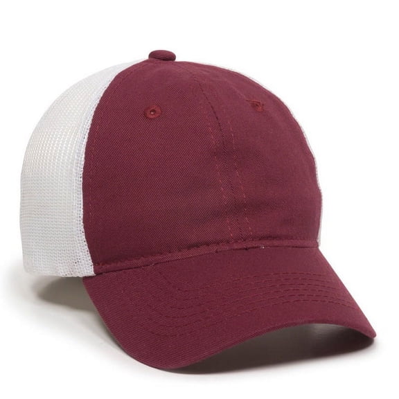 Outdoor Cap FWT-130 Heavy Garment Washed, Mesh Back-burgundy/white-Adult