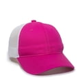 thumbnail image 1 of Outdoor Cap Fuchsia & White Ladies Baseball Cap – Low Profile Heavy-Wash Trucker Hat with Mesh Back, Adjustable, One Size, Blank Style, 1 of 7