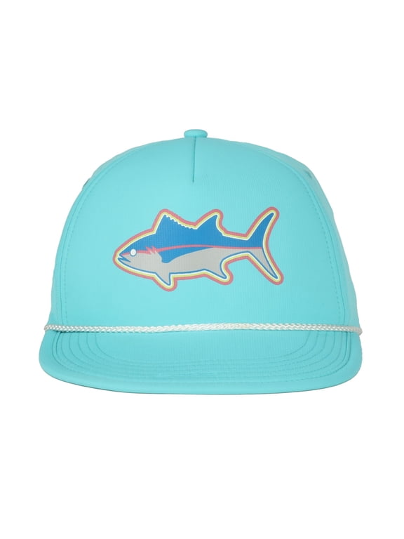 Fishing Hat, Floatable Brim, Shark Screenprinted Design, Adult One Size Fits Most