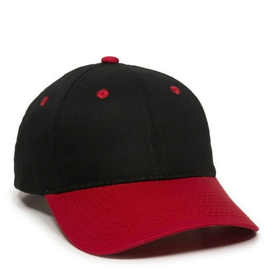 Outdoor Cap GL-271 Mid to Low Profile Basic Cotton Twill-black/red-Youth